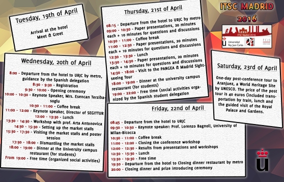 Schedule ITSC April
